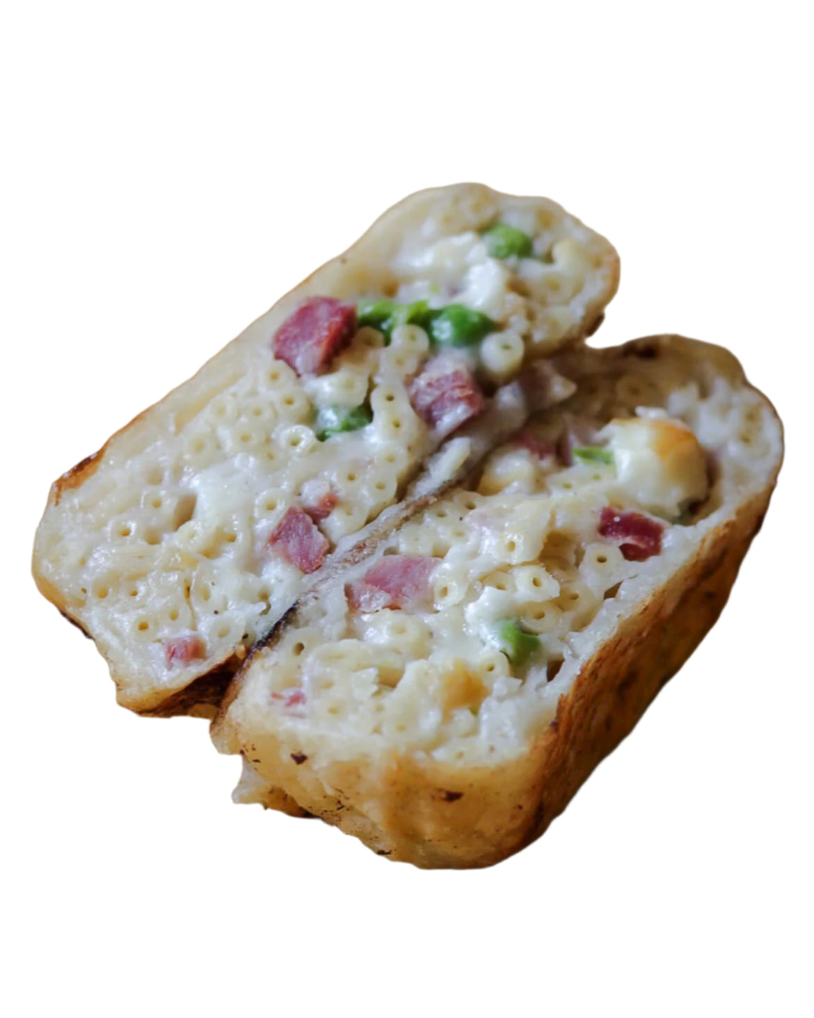 Frittatina with Spaghetti, cookeh Ham, Peas and Mozzarella 3pc