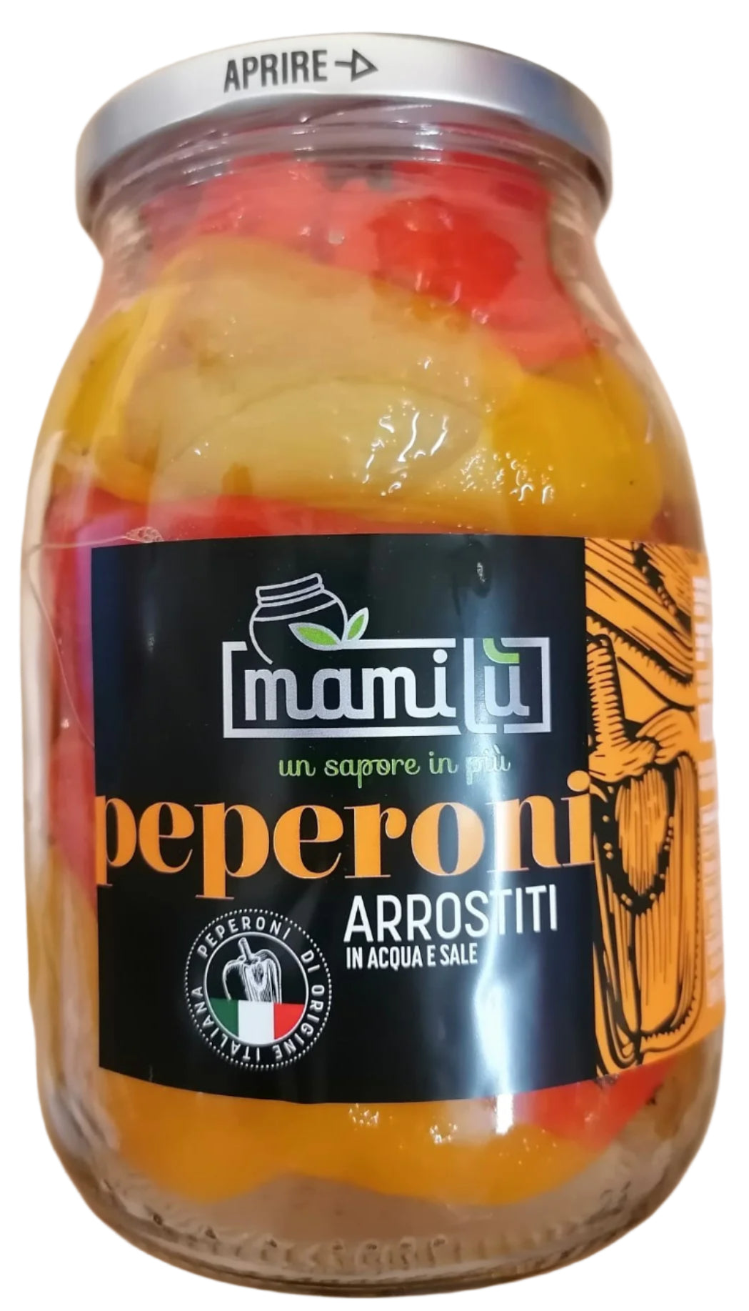 Grilled peppers in oil