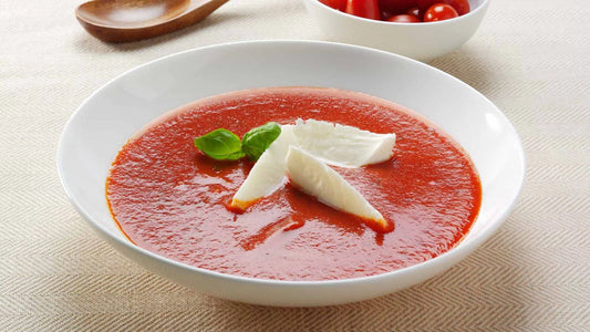 Tomato Velouté with Mozzarella and Basil