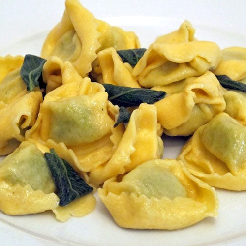 Cured ham Tortellini with butter and sage
