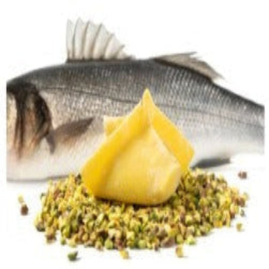 Fagottino with seabass and pistachio