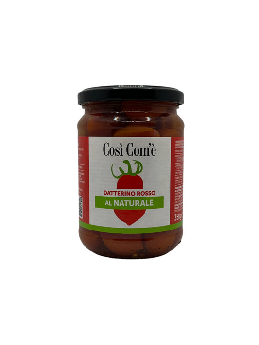 Whole Red Unpeeled Datterini Tomatoes in Water